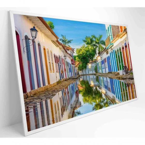 Quadro Cidade De Paraty Alagada Medidas 80x120 Cm Impressão Tecido Canvas