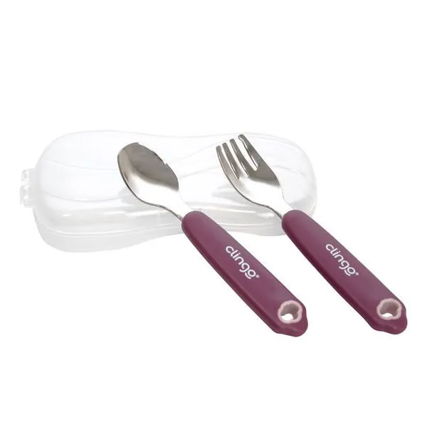 Talheres Metal - Com Estojo - Clingo - Milky - Roxo