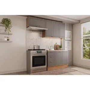 Kit Cozinha Carraro 3 Peças Bella C3P22 Nogal/Cinza