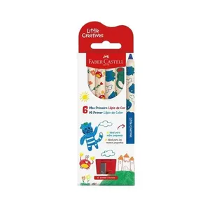 Lápis de Cor Faber-Castell Little Creatives com Fórmula Suave e Design Ergonômico 6 Cores com Apontador Lápis de Cor Faber-Castell Little Creatives com Fórmula Suave 6 Cores com Apontador
