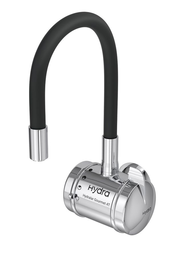 Torneira elétrica Hydralar gourmet parede 4t 5500w 220v black crom Hydra