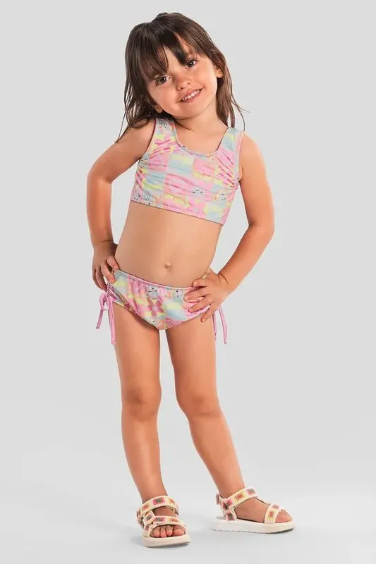 Biquíni infantil menina em malha UV Brandili - 1