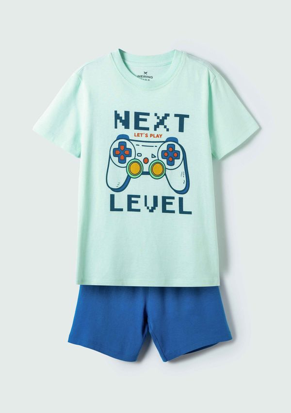 Pijama Infantil Menino Curto Com Estampa - Azul 014