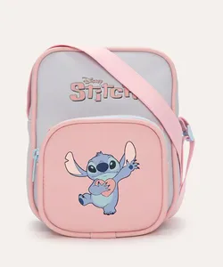 bolsa shoulder stitch com bolso rosa UNICO
