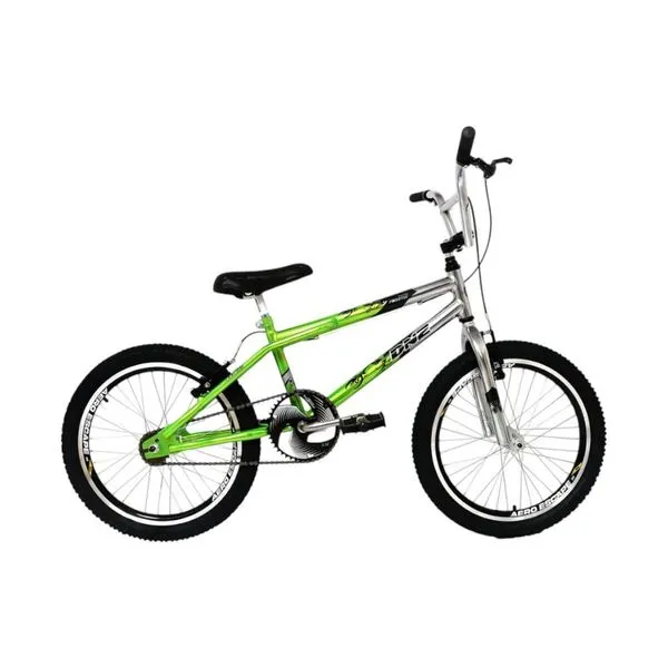 Bicicleta DNZ Aro 20 Cross Freestyle Verde E Cromado (MP)