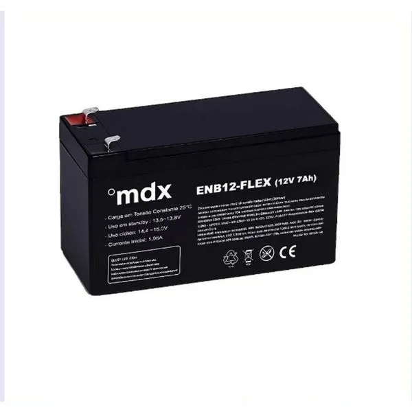 Bateria Selada ENB12-FLEX 12V 7Ah VRLA AGM Livre de Manutenção MDX Bateria Selada ENB12-FLEX 12V 7Ah VRLA AGM MDX