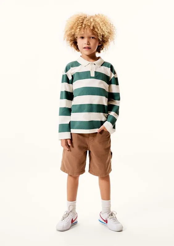 Bermuda Infantil Menino Em Sarja - Marrom 012