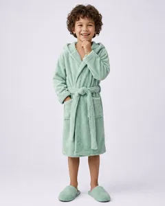 Roupão Infantil com Capuz Dinossauro Verde P