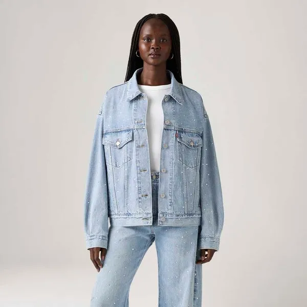 Jaqueta Jeans Levi's® 90's Trucker Lavagem Clara - XS USA | PP BR