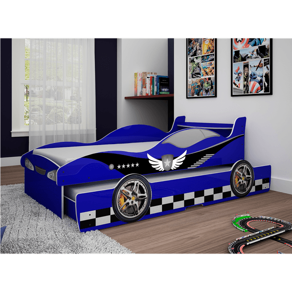 Cama Infantil Bibox Carro, MDF, Pintura UV - Gelius Enzo Azul