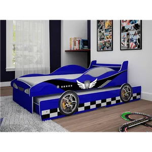 Cama Infantil Bibox Carro, MDF, Pintura UV - Gelius Enzo Azul