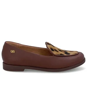Loafer Couro Marrom Pinhão Detalhe Pelo 37