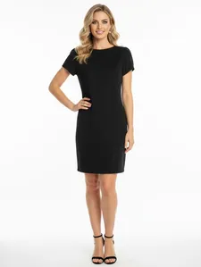 Vestido Malha Brilho Curto Feminino PRETO G