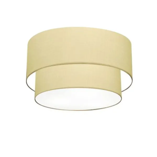 Plafon de Teto Md-3045 Duplo Cilíndrico de Sobrepor com Cúpula em Tecido algodão-crú Bege Vivare Brasil Iluminação Plafon de Teto Md-3045 Duplo Cilíndrico com Cúpula em Tecido algodão-crú Bege Vivare Brasil