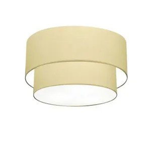 Plafon de Teto Md-3045 Duplo Cilíndrico de Sobrepor com Cúpula em Tecido algodão-crú Bege Vivare Brasil Iluminação Plafon de Teto Md-3045 Duplo Cilíndrico com Cúpula em Tecido algodão-crú Bege Vivare Brasil