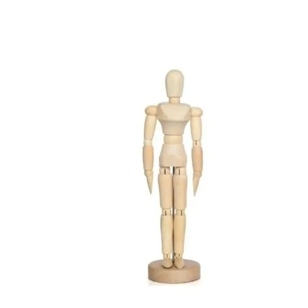 Manequim Boneco Articulado De Madeira Flexível 32cm 045788 - Lilian