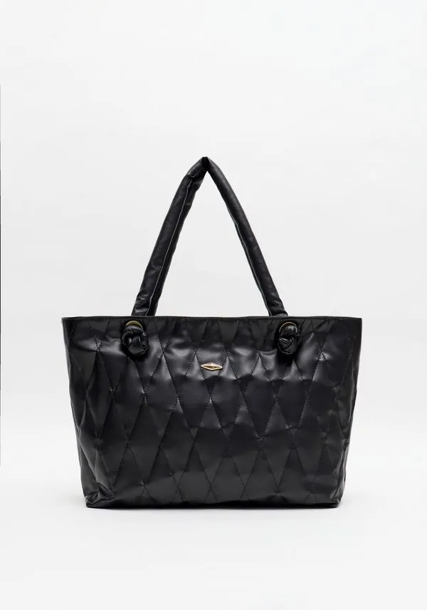 Bolsa Shopping Matelassê E Enfeite Preto U