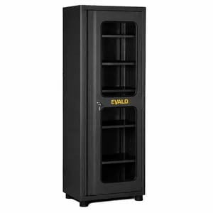 Armário Porta Ferramentas EVNA-6 com 5 Prateleiras Reguláveis e Vidro em Aço 300kg EVALD Armário Porta Ferramentas EVNA-6 com Prateleiras Reguláveis e Vidro em Aço 300kg EVALD