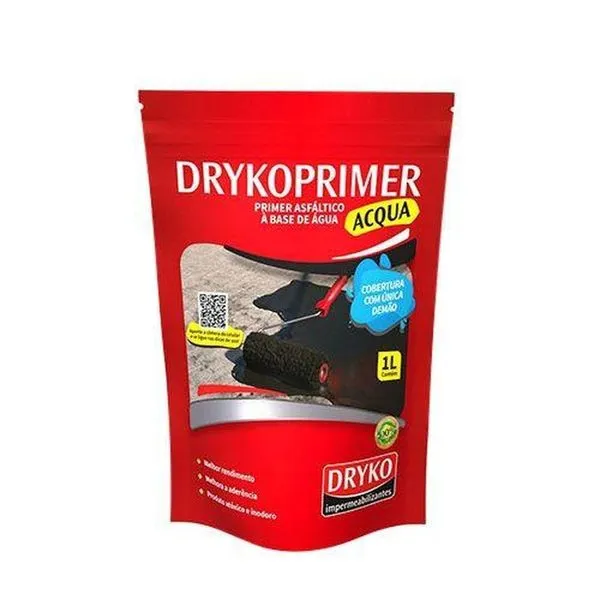 Primer à Base de Água Drykoprimer Acqua Sachê 1L para Preparação de Superfícies com Secagem Rápida Dryko Primer Drykoprimer Acqua Sachê 1L para Preparação de Superfícies com Alta Aderência Dryko