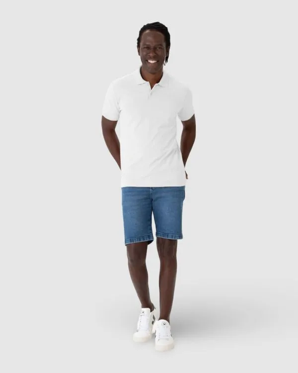 Camisa Polo Regular Masculina Em Piquet Stretch Branco - P