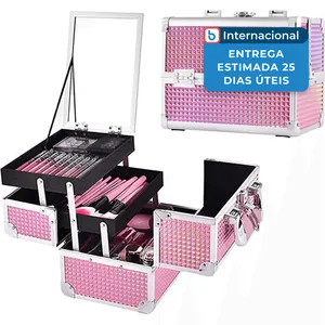 Estojo Organizador de Maquiagem Joligrace Rosa A-MBI