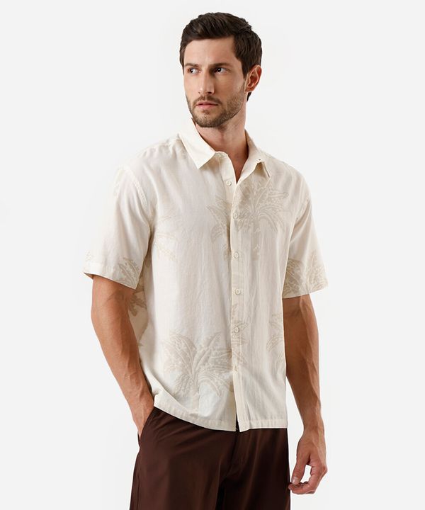 camisa masculina com algodão bordada off white GG