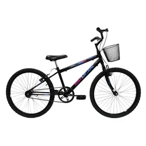Bicicleta Aro 24 Saidx Premium Infantil Unissex Mono Sem Marcha Preto Azul Rosa