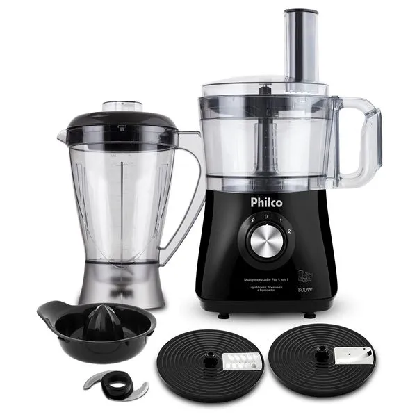 Multiprocessador Philco Pro 5 em 1 Inox 800W Citrus 127V