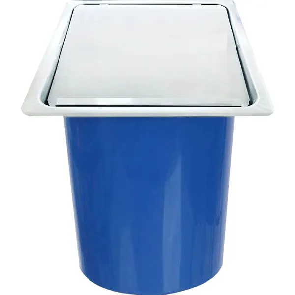 Lixeira Quadrada de Aço Inox para Embutir na Bancada 8 Litros - LIX-006 - STILLUS HOME