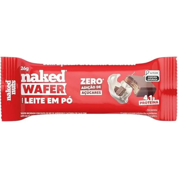 Wafer Naked 26g Leite em Pó e Chocolate ao Leite WAFER NAKED 26G LEITE EM PO E CHOC AO LE