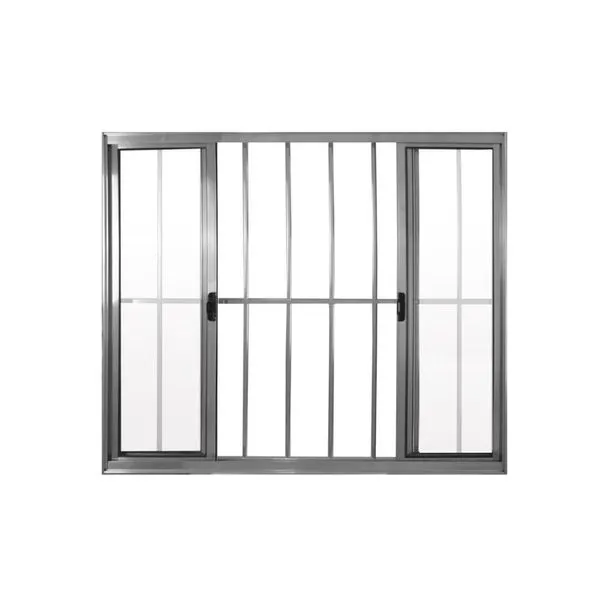 Janela 4 Folhas De Correr C/ Grade 1.00 X 2.00 Alumínio Brilhante Linha Modular - Hale