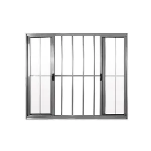 Janela 4 Folhas De Correr C/ Grade 1.00 X 1.00 Alumínio Brilhante Linha Modular - Hale