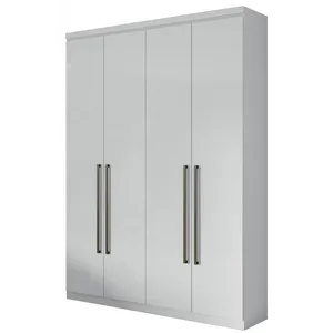 Guarda-roupa, MDF, 04 Portas, 02 gavetas, 01 Calceiro - Alonzo New Branco