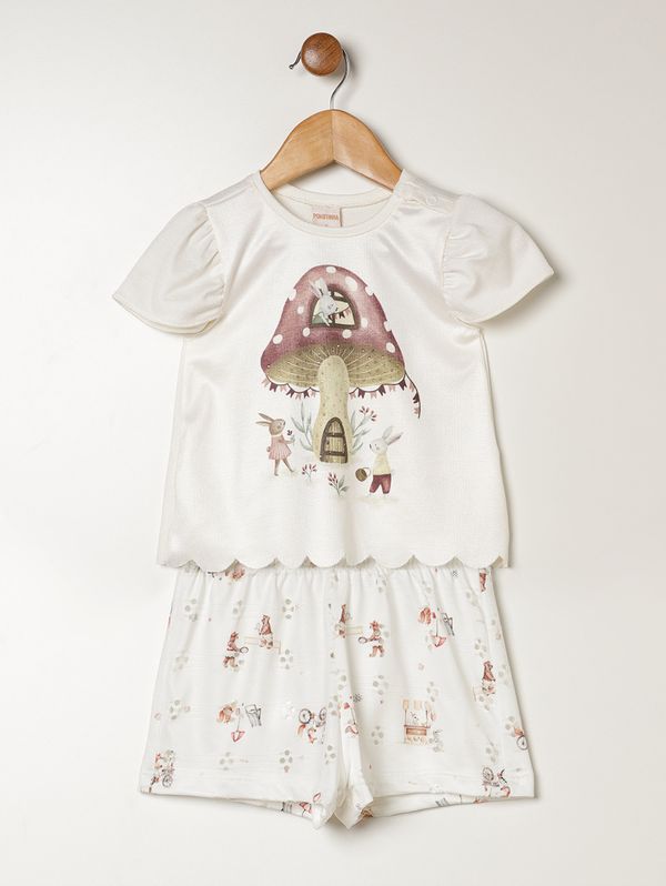 Conjunto Curto Infantil Para Bebê - OFF WHITE G