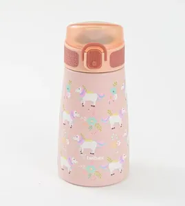Garrafa Térmica Inox Parede Dupla 3D Unicórnio 350ml Twibex Rosa