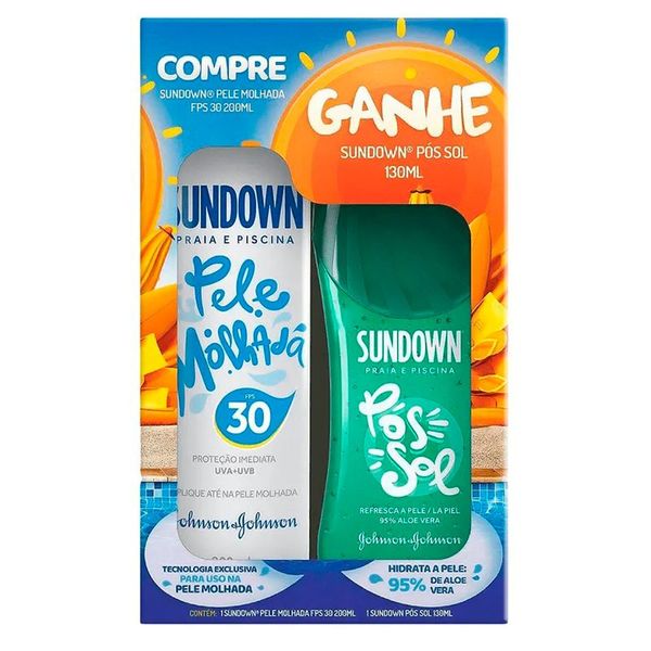 Protetor Solar Spray Sundown FPS30 200ml+Gel Hidratante Pós Sol 130g