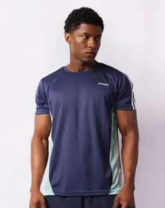 Camiseta Esportiva Masculina Com Recortes Marinho P
