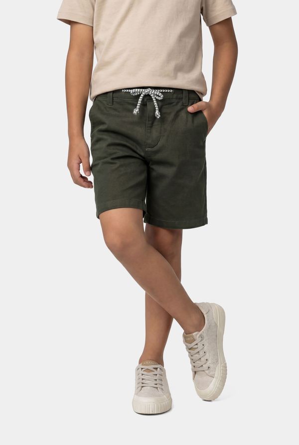 Bermuda Sarja Chino Infantil Maquinetada Verde Militar - 36