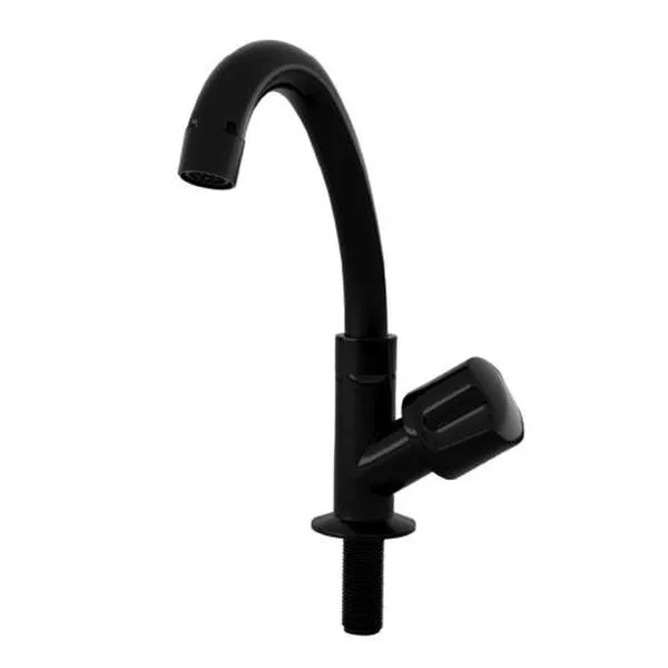 Torneira para Lavatório de Mesa Baixa Tulipa com Bica Móvel em Abs Preto Socel Torneira para Lavatório de Mesa Baixa Tulipa Bica Móvel Abs Preto Socel