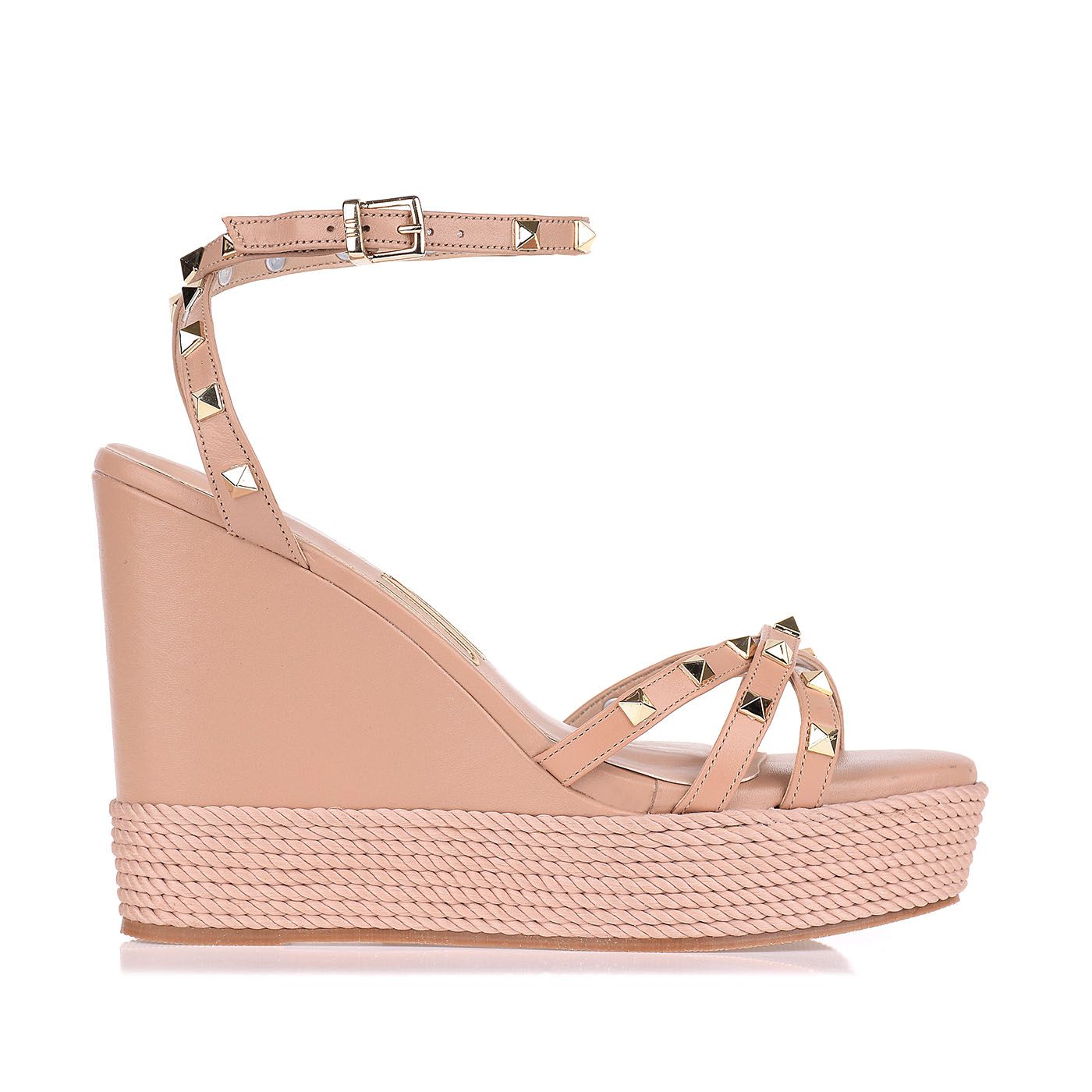 Plataforma Salto Alto New Couro Nude