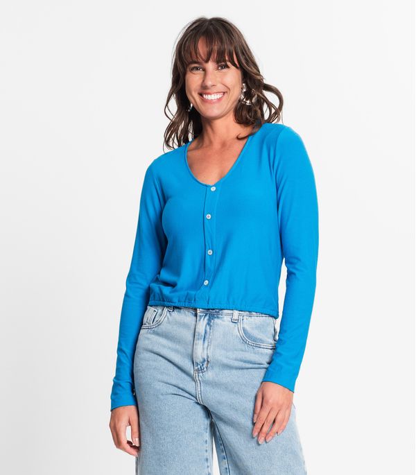 Camisa Feminina Manga Longa Rovitex Azul M