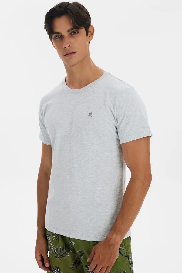 Camiseta Masculina Básica Polo Wear Cinza Escuro