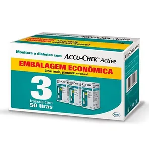 Accu-Chek Active Tira Teste Frasco 50 Cada Embalagem Econômica