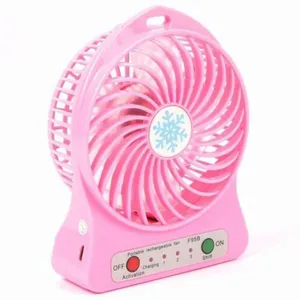 Mini Ventilador Portátil Mesa Usb Com 3 Velocidades Potente Rosa
