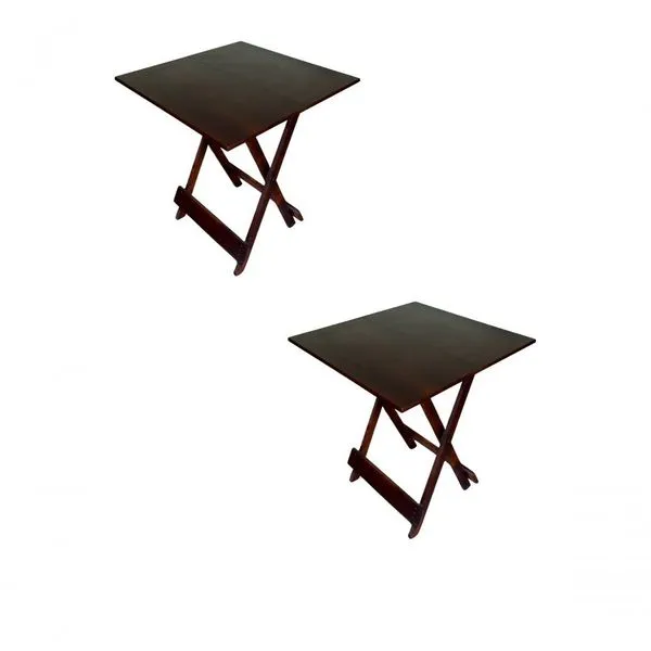 Kit 2 Mesas Dobráveis 70x70 com Tampo em MDF Ultra Plus Imbuia Móveis 4I Kit 2 Mesas Dobráveis 70x70 MDF Ultra Plus Imbuia Móveis 4I