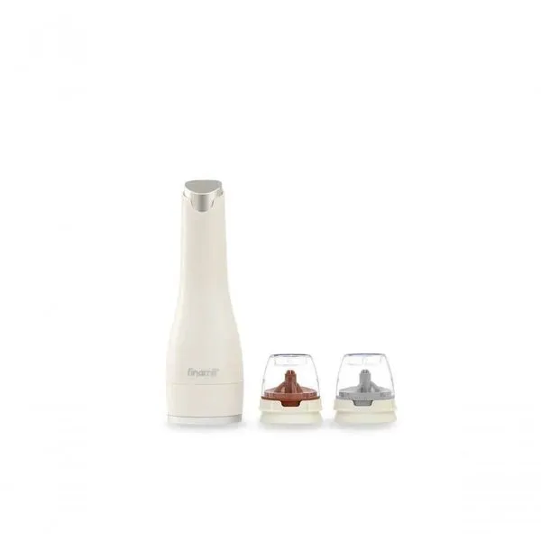 Moedor Elétrico de Especiarias Muse com Ajuste de Moagem e 2 Recipientes Cerâmica Creme Finamill Moedor Elétrico Com 2 Recipientes Muse Finamill Creme