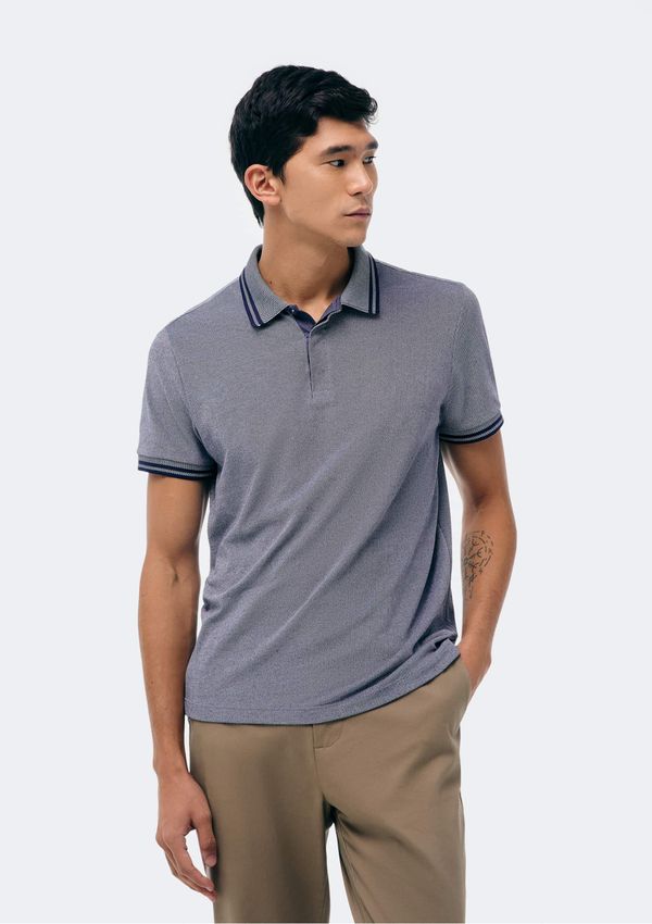 Camisa Polo Masculina Manga Curta Em Piquet - Azul M