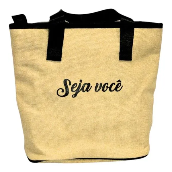 Bolsa FWB Seja Você 27x12x24cm 0671 Bege E Preto (MP)