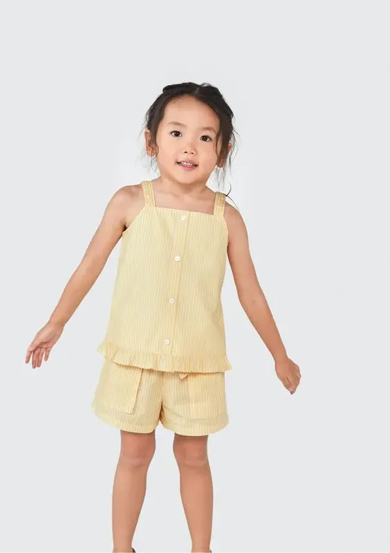 Blusa Regata Infantil Menina Toddler - Amarelo 004