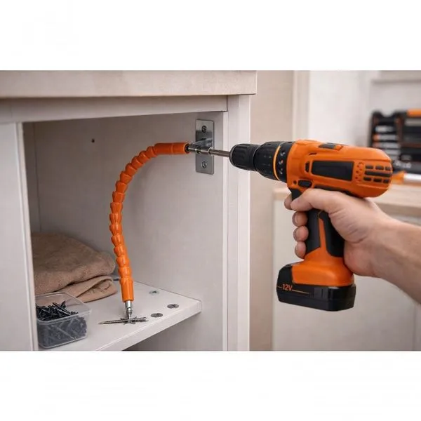 Cabo Extensor Flexível 30cm para Bits e Pontas em Espaços Estreitos Laranja Black Bull Cabo Extensor Flexível 30cm para Bits em Espaços Estreitos Laranja Black Bull